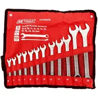AWTOOLS Complete set van platte en ringsteeksleutels, 12 stuks, 8mm-24mm
