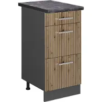 Vicco R-Line Keukenonderkast – 40 cm met laden, WB Antraciet Artisanaal eiken