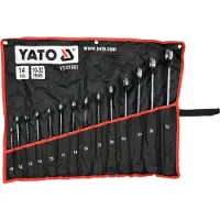 YATO Spanner, YT-01865 Combinatiesleutelset, 14 stuks, maten 1-32 mm (21 mm, 15 mm, 19 mm, 18 mm, 32 mm, 17 mm, 27 mm, 22 mm, 12 mm, 14 mm, 30 mm, 10 mm, 13 mm, 24 mm)