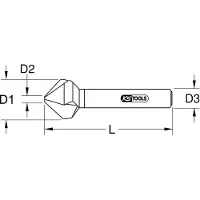 Ks Tools 336.0191 3360191 Kegelverzinkboor 25 mm Staal Cilinderschacht 1 stuk(s)