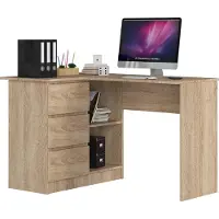 Akord Hoekbureau Links B16 / Computerbureau / Computer Tafel / Bureautafel Rechts / Sonoma Eik / 124 x 77 x 85 cm