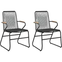 vidaXL Tuinstoelen 2 st 58x59x85,5 cm PVC-rattan zwart