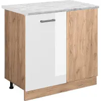 Vicco R-Line Hoekkast – 86 cm WB Marmer Wit Hoogglans