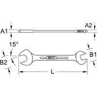 Ks Tools 518.3208 518.3208 Dubbele steeksleutel Sleutelbreedte (inch) 1 - 15/16