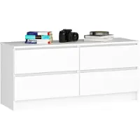 Akord Ladekast K120 met 4 Lades / Furniture Factory / Wit / 120 x 55 x 40 cm