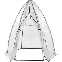 En.casa Tuinkas Hunze foliekas 183xØ160 cm wit en groen