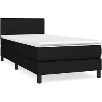 vidaXL Boxspring met matras stof zwart 100x200 cm
