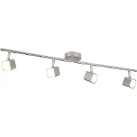 Searchlight Quad - opbouwspot 4L - 79 x 9 x 14 cm - 4 x 4W dimbare LED incl. - satijn zilver