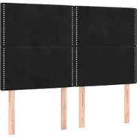 vidaXL Hoofdbord zwart 144x5x118/128 cm fluweel