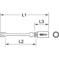 Ks Tools 517.1193 3/8 bougiedop met scharnier, lang, 18 mm