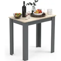 VCM Esal80 eetkamertafel eik decor, antraciet.