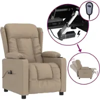 vidaXL Fauteuil verstelbaar elektrisch kunstleer cappuccinokleurig
