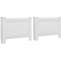 vidaXL Radiatoromsluitingen, 2 stuks, wit, 112x19x81,5 cm, MDF