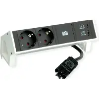 Bachmann DESK2 2xbeschermend contact USB A&C, USB-lader 22W 0,2m GST18 wit