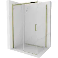 Mexen Omega schuif douchecabine 120 x 90 , transparant, goud - 825-120-090-50-00