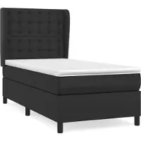vidaXL Boxspring met matras kunstleer zwart 90x190 cm
