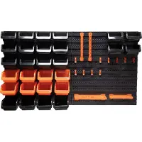 Black & Decker Gereedschapsbord met Opbergbakjes en Hangers - 98 x 23 x 43 CM - 43 Onderdelen - Gereedschapswand