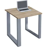 VCM Lona Bureau 80x80 cm U-frame Sonoma eiken decor/zilverkleurig.