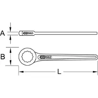 Ks Tools 9637540 963.7540 Enkelvoudige ringsleutel Sleutelbreedte (metrisch) 27 mm