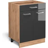 Vicco R-Line Keukenonderkast – 60 cm met lade, zonder werkblad Antraciet Hoogglans