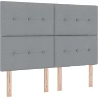 vidaXL Hoogte verstelbaar hoofdbord Lichtgrijs 144 cm Stof