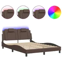 vidaXL Bedframe "Viana" met LED zonder matras bruin 120x200 cm