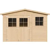 Timbela M335+M335G - Houten tuinhuis - 9 m² - 316x324xH232 cm - met vloer
