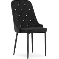 Leobert Stoel AMORE - Zwart, Velvet Zitting, Modern Design, Ergonomische en Stevige Metalen Poten, Geschikt voor Woonkamer, Slaapkamer en Thuiswerkplek, Max. 120 kg