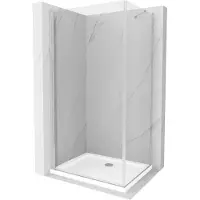 Mexen Pretoria douchecabine zwenkbaar 100 x 90 , transparant, chroom + vlakke douchebak - 852-100-090-01-00-4010