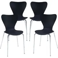 En.casa Eetkamerstoel Essunga 80x48x45,5 cm set van 4 zwart en chroom []