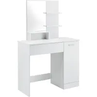 En.casa Kaptafel Krugersdorp met spiegel 137,5x90x38 cm wit
