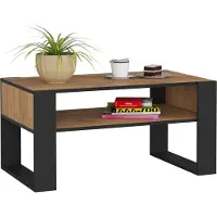 Akord Salontafel Koffietafel DOMI / Craft Eik - Zwart / 92x45x53 cm