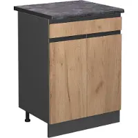 Vicco R-Line Keukenkast met lade – 60 cm, AP Antraciet Krachtige eik goud