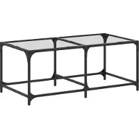 vidaXL Salontafel met glazen blad, transparant, 98,5 x 50 x 40 cm, staal