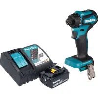 Makita DDF 083 RG1 accuboormachine 18 V 40 Nm 1/4'' borstelloos + 1x oplaadbare accu 6.0 Ah + lader