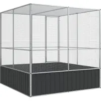 vidaXL Volière 211x207x212 cm staal zilverkleurig