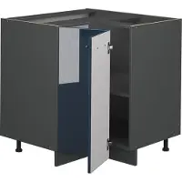 Vicco Fame-Line Hoekonderkast – 80.5 cm, WB Eik Donkerblauw hoogglans