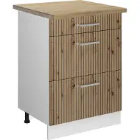 Vicco Keukenonderkast R-Line Artisanaal eiken 60 cm met laden, WB Eik, Model 49175