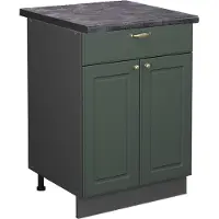 Vicco Fame-Line Keukenonderkast – 60 cm met lade, WB Antraciet Groen-Goud Landhuis