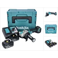 Makita DGA 521 RMX1J Accuslijpmachine 18 V 125 mm X-LOCK Brushless + 2x accu 4.0 Ah + lader + Makpac