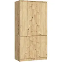 Akord Kledingkast S90 met 4 Deuren / Furniture Factory / Artisan Eik / Moderne / 180x90x51 cm