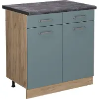 Vicco R-Line Keukenonderkast – 80 cm, WB Antraciet Blauw-grijs