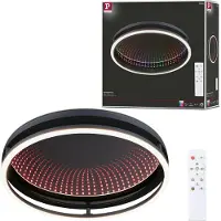Paulmann Plafondlamp Spaceglow One, dimbaar, zwart, Hal, Kunststof, Modern, plafondlamp