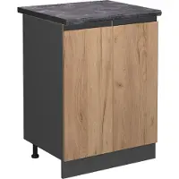 Vicco Keukenonderkast R-Line Krachtige eik goud 60 cm J-Shape, WB Antraciet, Model 46290
