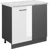 Vicco R-Line Hoekkast – 86 cm WB Marmer Wit Hoogglans