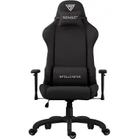 Sense7 Zaklínač FUKU gaming stoel, gaming fauteuil, kantoorkruk, ergonomische kantoorkruk, draaibare stoel met hoofdsteun, maximaal draagvermogen 120 kg, zwarte kleur