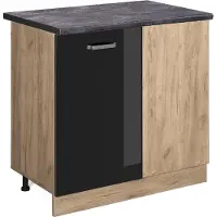 Vicco R-Line Hoekkast – 86 cm, WB Antraciet Zwart hoogglans