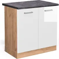 Vicco R-Line Wastafelkast – 80 cm, WB Antraciet Wit Hoogglans