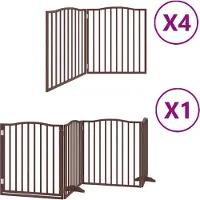 vidaXL Hondenhek inklapbaar 12 panelen 960 cm populierenhout bruin