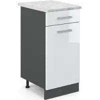 Vicco Keukenonderkast R-Line Wit Hoogglans 40 cm WB Marmer, Model 45952